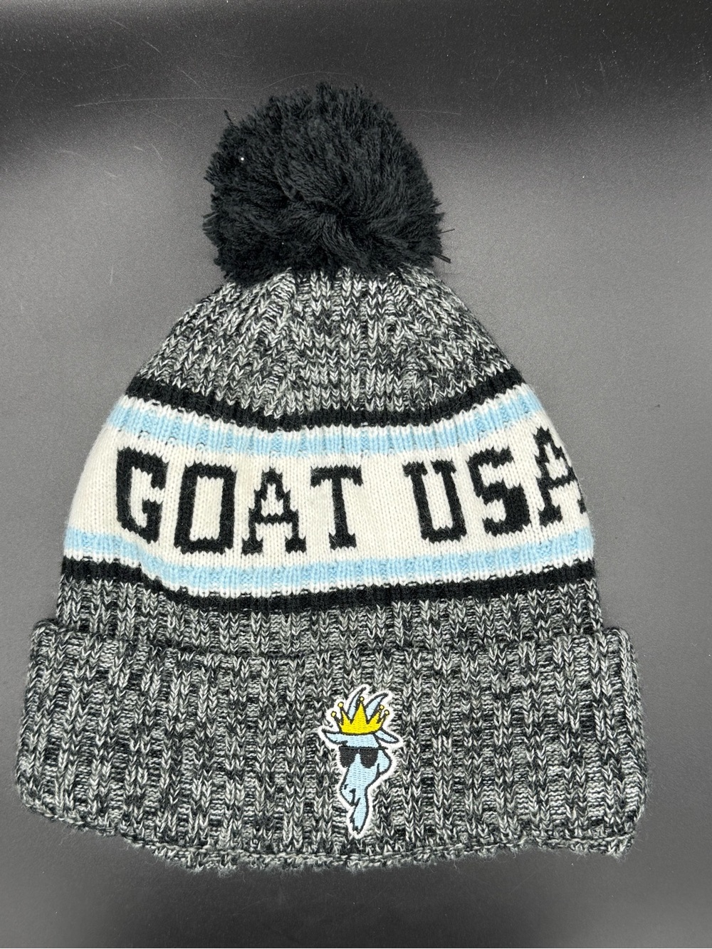 GOAT USA Knit Pom Beanie Winter Hat Adult One Size Fits All